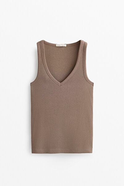 Oysho Sleeveless V-neck top with cotton and modal