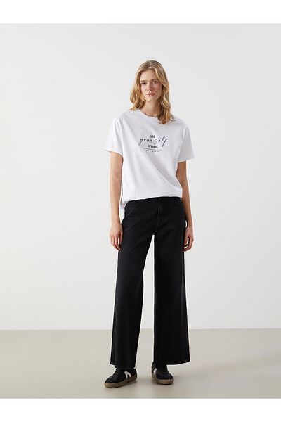 LC Waikiki Γυναικείο μπλουζάκι με στάμπα LCW Vision Crew Neck (S5)