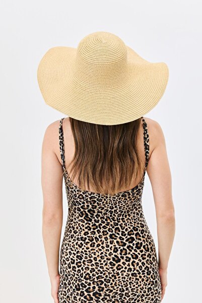 C&City Women's Straw Beach Hat Y1730-23 Dark Beige