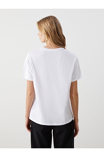 LC Waikiki Γυναικείο μπλουζάκι με στάμπα LCW Vision Crew Neck (S5)