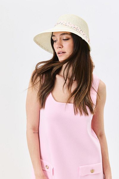 C&City Visor Straw Beach Hat Y25730-28 Cream