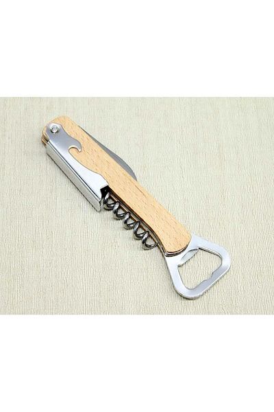 HSDemirci Wooden Stainless Steel Corkscrew Opener