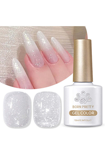 Born Pretty Reflective Glitter Milky Melee/Işıltılı Yansımalı Rakı Beyazı Kal...