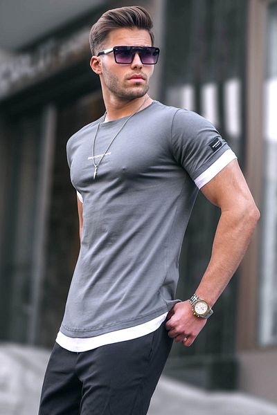 Madmext Tricou Basic Smoked pentru bărbați 4459