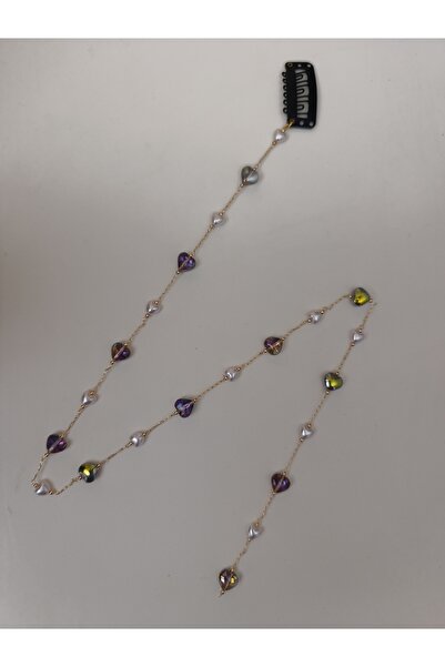 MutluBiDünya Vintage Kalp Boncuklu Saç Zinciri