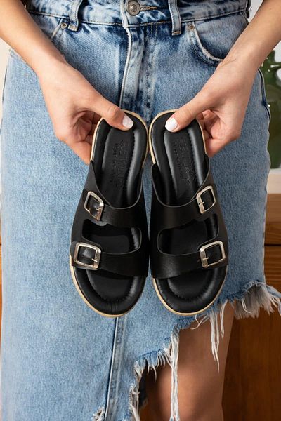 Behtah Kundura Double Buckle Daily Comfortable Outdoor Indoor Slippers Summer Slippers