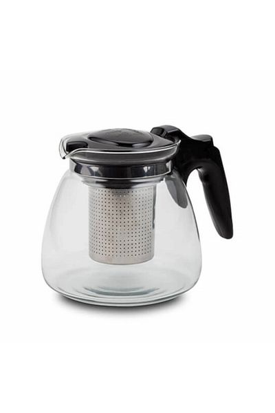PUFO fierbător de sticlă cu filtru metalic, 900 ml, transparent