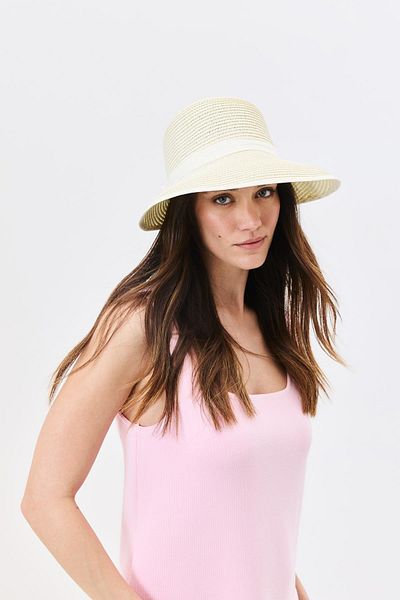 C&City Visor Straw Beach Hat Y25730-27 Cream