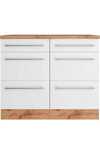 Tdesigno Aya Mutfak 6 Çekmeceli Alt Modül -120 cm - Çok Amaçlı Dolap -Tezgah Dahil