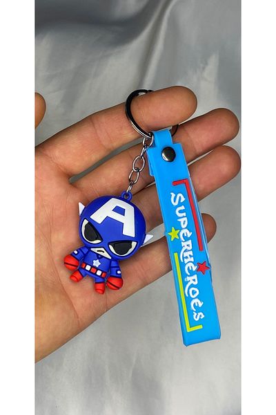 nss sky rock 3D Silicone Keychain Superhero Figure Keychain