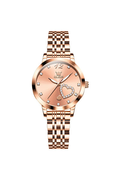 OLEVS Ceas de dama Olevs , otel inoxidabil, rose gold, cadran rose gold