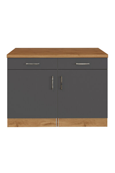 Tdesigno Lale Mutfak 2 Çekmeceli 2 Kapaklı Alt Modül -90 cm - Çok Amaçlı Dolap -Tezgah Dahil