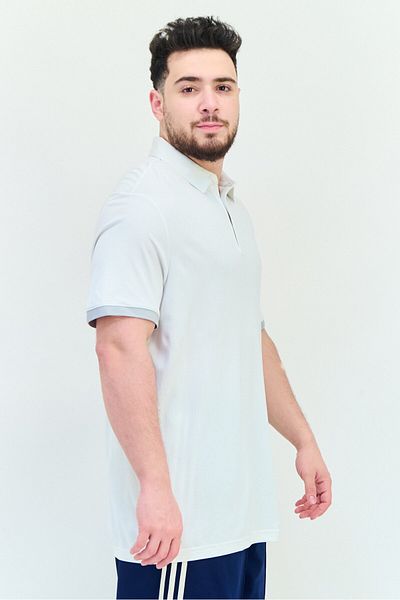adidas Men Sportswear Fit Brand Logo Short Sleeves Outdoor Polo Shirt, White