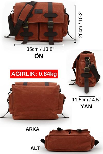 DARK COTTON 7156 Baltimore Brick Red Water Resistant Shoulder Laptop School Postman Travel Outdoor Bag