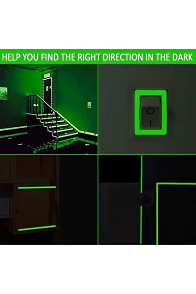 Eşya Dünyası İç ve Dış Mekanlar için Fosforlu Yeşil Şerit Bant /