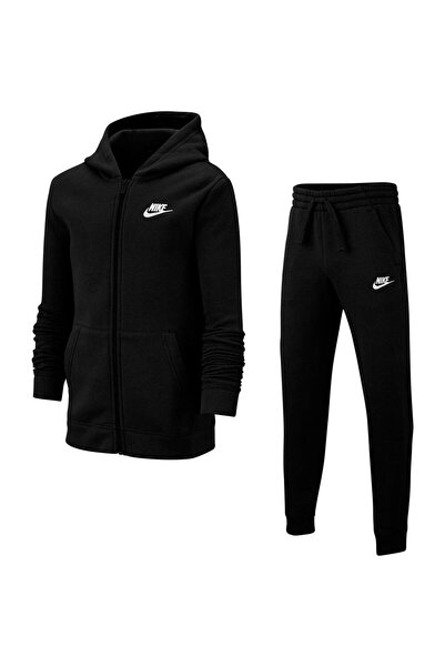 Nike Unisex Çocuk Siyah  Bv3634-010 Nsw Trk Suit Kapüşonlu Eşofman Takımı
