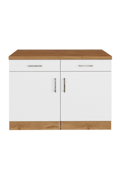 Tdesigno Lale Mutfak 2 Çekmeceli 2 Kapaklı Alt Modül -100 cm - Çok Amaçlı Dolap -Tezgah Dahil