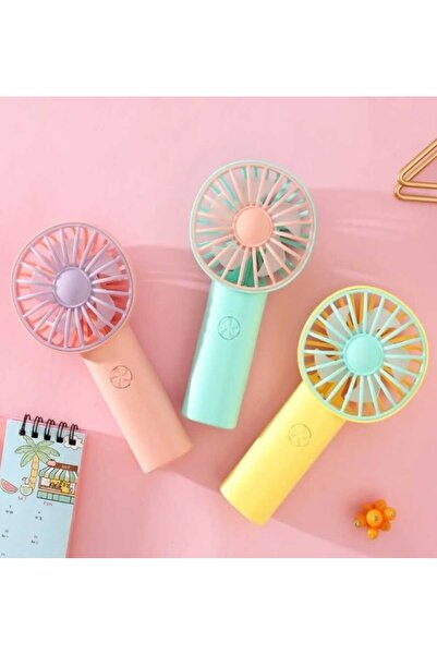Menuzer Taşınabilir Küçük El Fanı Şarj Edilebilir Kadınlar Için Sevimli Tasarımlı Usb 16 * 8cm(SARI)