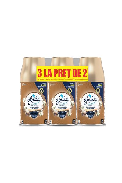 Glade 3 X 269 ml Spray Automat , Lemn De Santal Bali Și Iasomie,