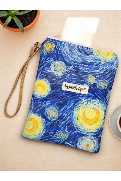 Ayza Stüdyo Yıldızlı Gece Van Gogh Desenli Portföy Makyaj Çantası - Kalemlik ...