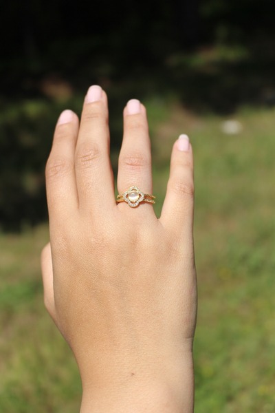 MODEL Ayarlanabilir Gold Yonca Yüzük