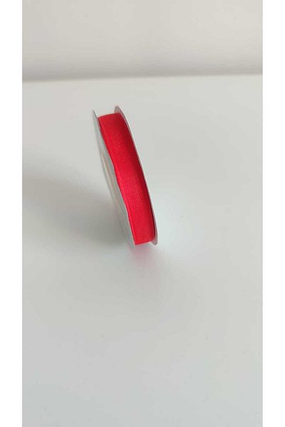 Sihirlihalka Organza Ribbon - Tulle Ribbon (Organza Ribbon) 1 cm 22 Meters - Red