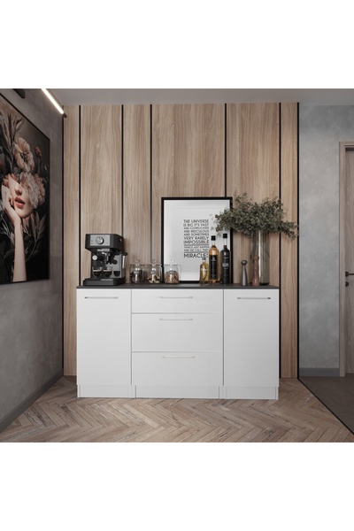 Tdesigno Jive Mutfak 2 Kapaklı-3 Çekmeceli Alt Modül -160 cm - Çok Amaçlı Dol...