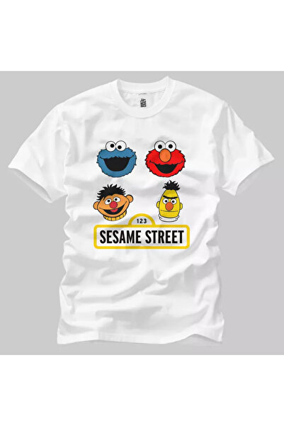 Built By Crazy Унисекс тениска с лице на герой от Улица Сезам