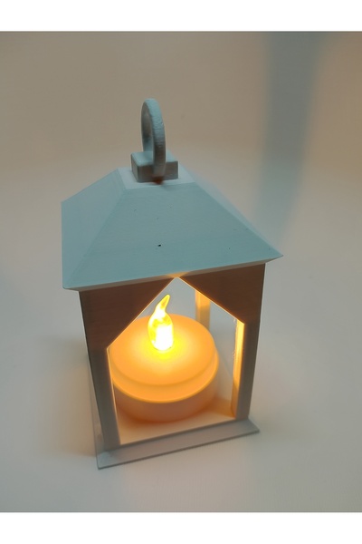 35derece Led Mum Mini Dörtgen Dekoratif Mum Dekor Işığı-beyaz