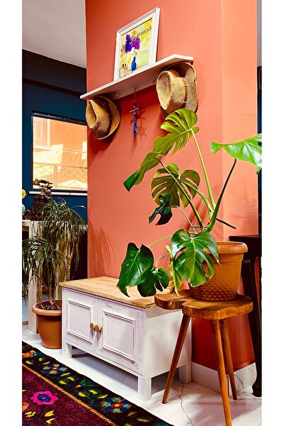 Evperisiym Ahşap Kapı önü bankı &puf