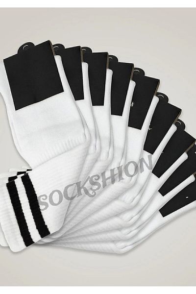 SOCKSHION 9 ζευγάρια κάλτσες με πολύχρωμο σχέδιο με μαύρες ρίγες