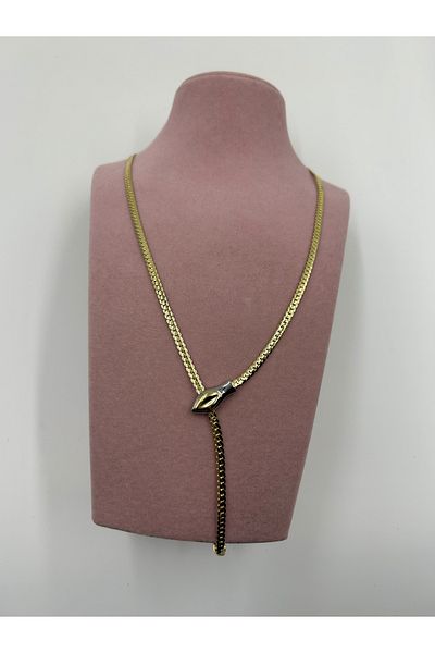 Ebruli Snake Model Brand Scrunch Chain Elevator Necklace