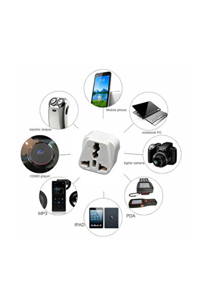 Derwell 3 Pinli Üniversal İngiliz Fiş Çevirici Priz Dönüştürücü Adaptör Amerika Avrupa Asya Çin Avusturalya