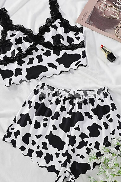 Veille Γυναικείο Σετ Πυτζάμες Λεοπάρ Νυχτικό με Σορτς Λεοπάρ Σετ Παντελόνι Λεοπάρ