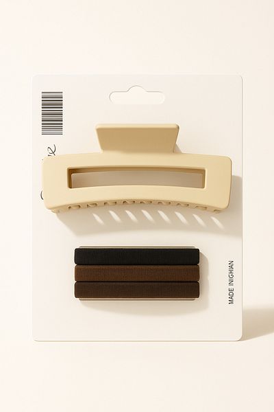 Srctech Rectangular Latch Buckle and Hair Rubber Buckle Set