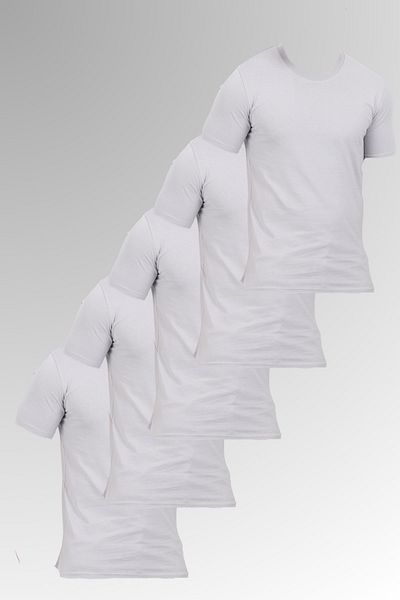 DAMGA JEANS Ανδρικό βαμβακερό κοντομάνικο λαιμόκοψη στενό καλοκαιρινό πακέτο 5 βασικών γκρι μπλουζών