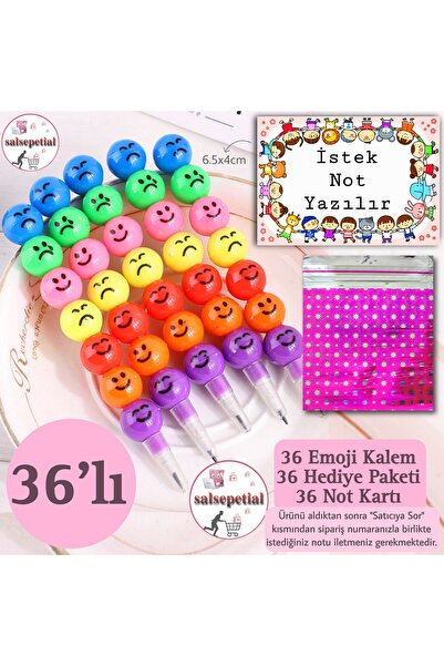 Salsepetial 36'lı Emoji Yumurtlayan Kurşun Kalem Hediyelik Hediye Paketli Öze...