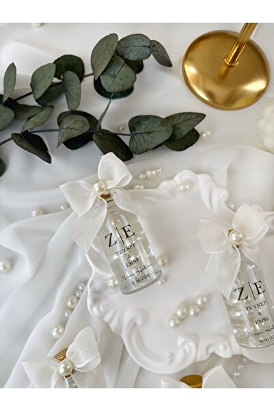 Gami Handmade Cam Şişe Fiyonk Detaylı İncili Kolonya Söz, Nişan, Düğün, Kına,...