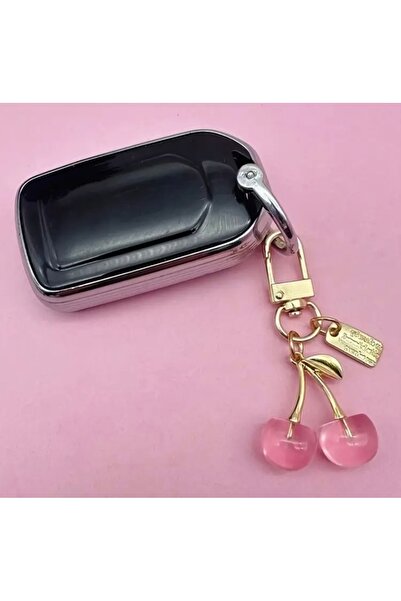 Accessories Vanilla Avenue Burgundy Light Pink Double Cherry Shaped Keychain