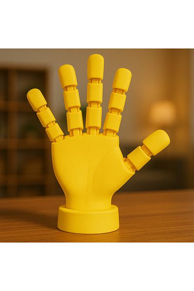 3D Baskı flx 3D Printing Yellow Hand Model – Decorative Table Top Accessory