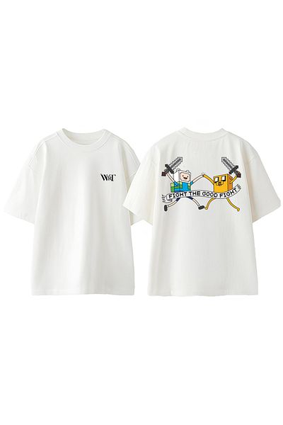 THEWERT Μπλουζάκι Weekend Warrior Design Back Printed Βαμβακερό λευκό oversize μπλουζάκι