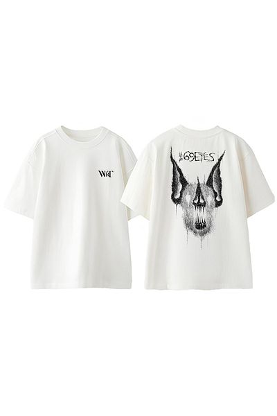 THEWERT The 69 Eyes Design Back Printed Cotton White Oversize T-Shirt