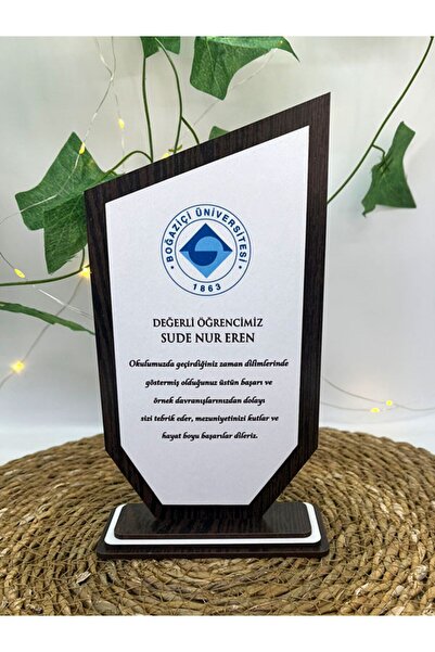 imzatasarım Kişiye Özel Ahşap Plaket Teşekkür Mezuniyet Tayin Plaketi (20 cm)