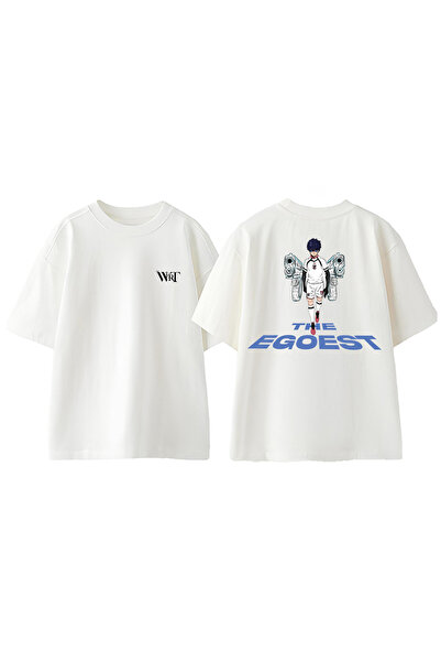 THEWERT Το Egoest Design Back Printed Cotton White Oversize T-shirt
