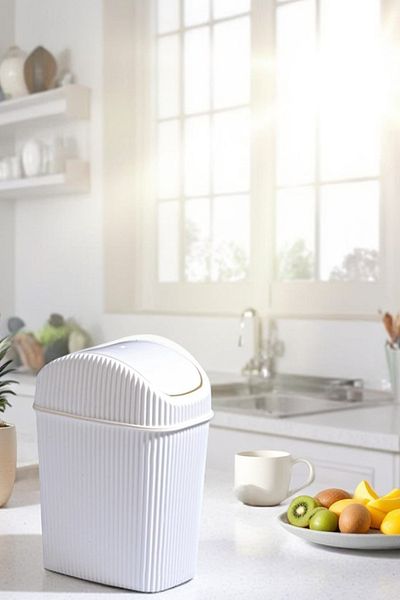 Home Covered Bathroom and Kitchen Countertop Trash Can Home Office Trash Can 2.5 Lt