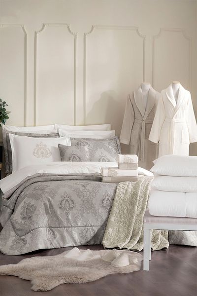 Özdilek Valioso Double Dowry Set 27 Pieces - Beige