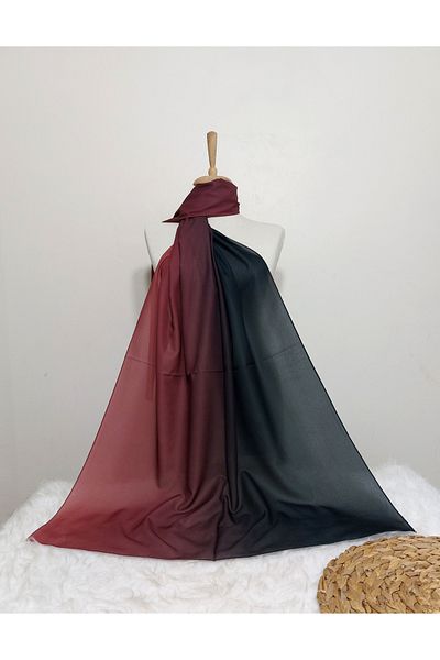 REMOMODA Chiffon Silky Shawl Gradient Model Wrinkle Free Non Slip Supple-Soft High Quality