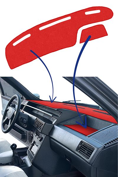 TUSBA MARKET Fiat Tipo Tempra Embroidered Red Torpedo Coated Protection Carpet Cover