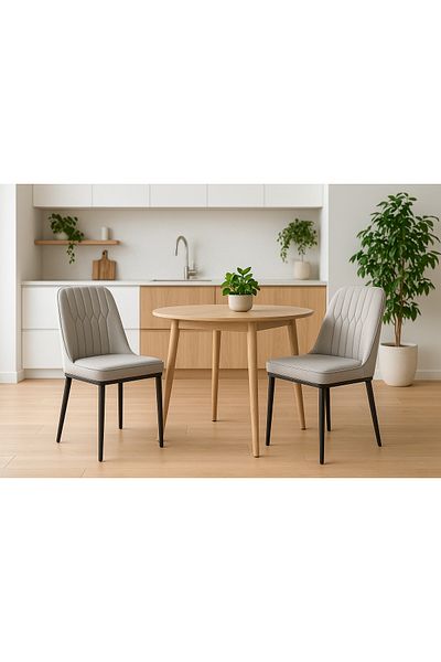 ALMUFARREJ 2 Modern Faux Leather High Back Dining Chair