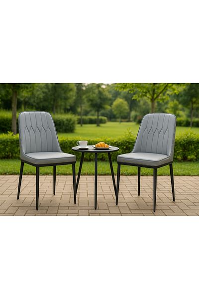 ALMUFARREJ 2 Modern Faux Leather High Back Dining Chair